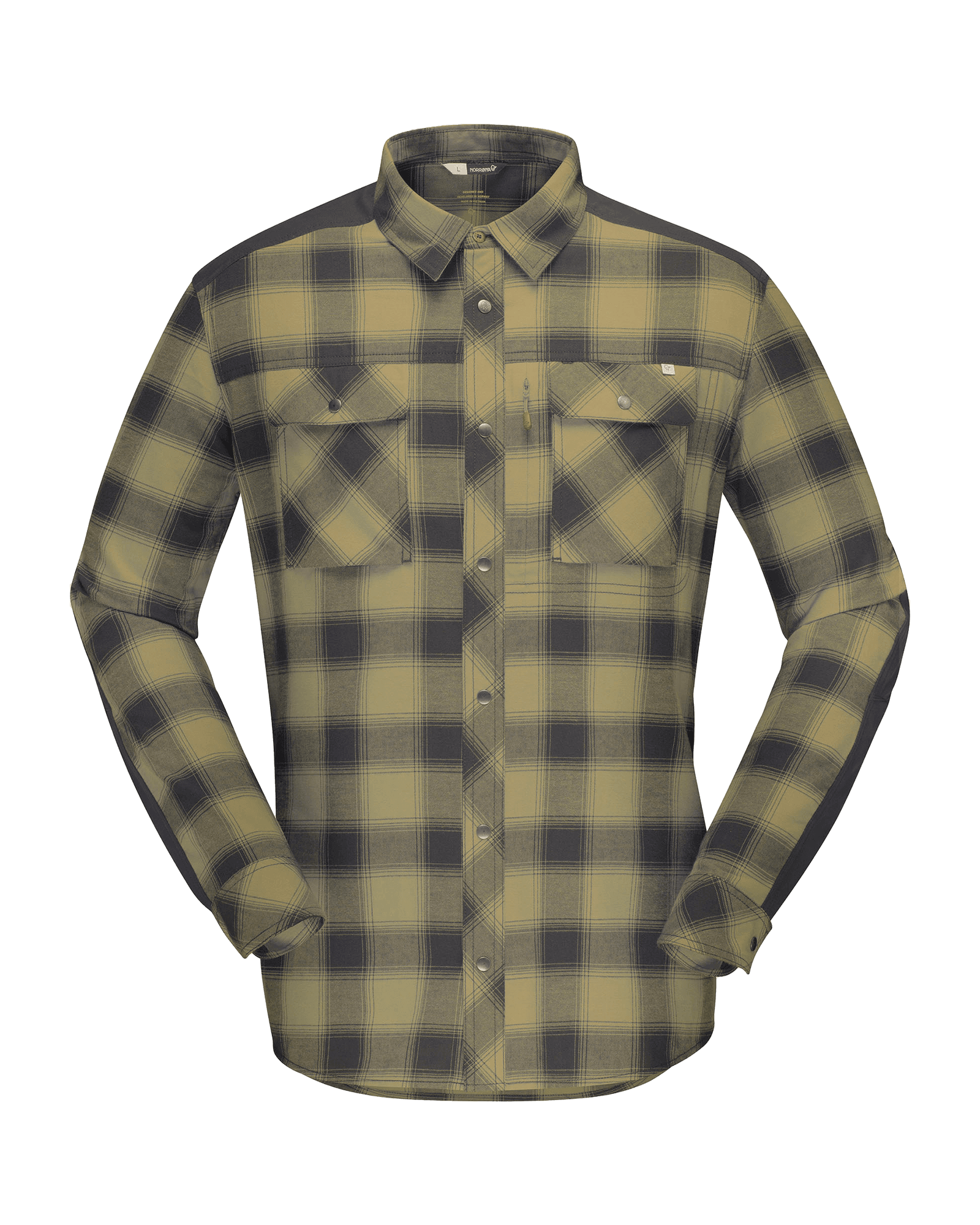 Svalbard Flannel Shirt M Olive Drab/Slate Grey